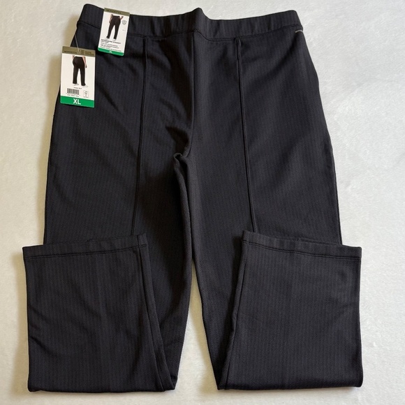 Mondetta Herringbone Straight Leg Pants, Pull On Stretchy Black/Dark Gray XL NWT - Picture 9 of 16